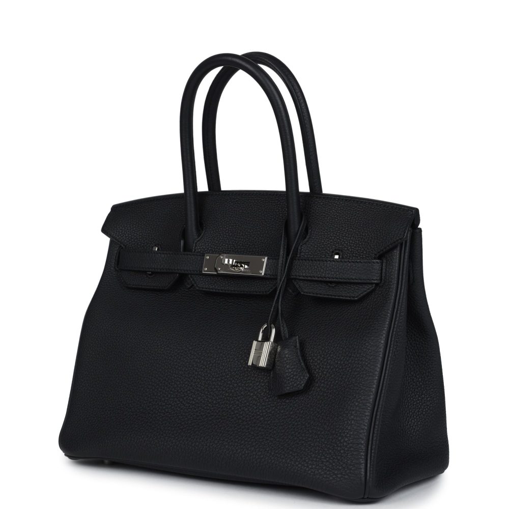 Pre-owned Hermes Birkin 30 Black Togo Palladium Hardware - Image 5