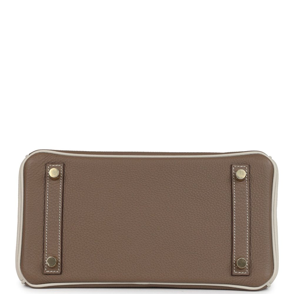 Hermes Special Order (HSS) Birkin 25 Etoupe and Craie Togo Gold Hardware - Image 6