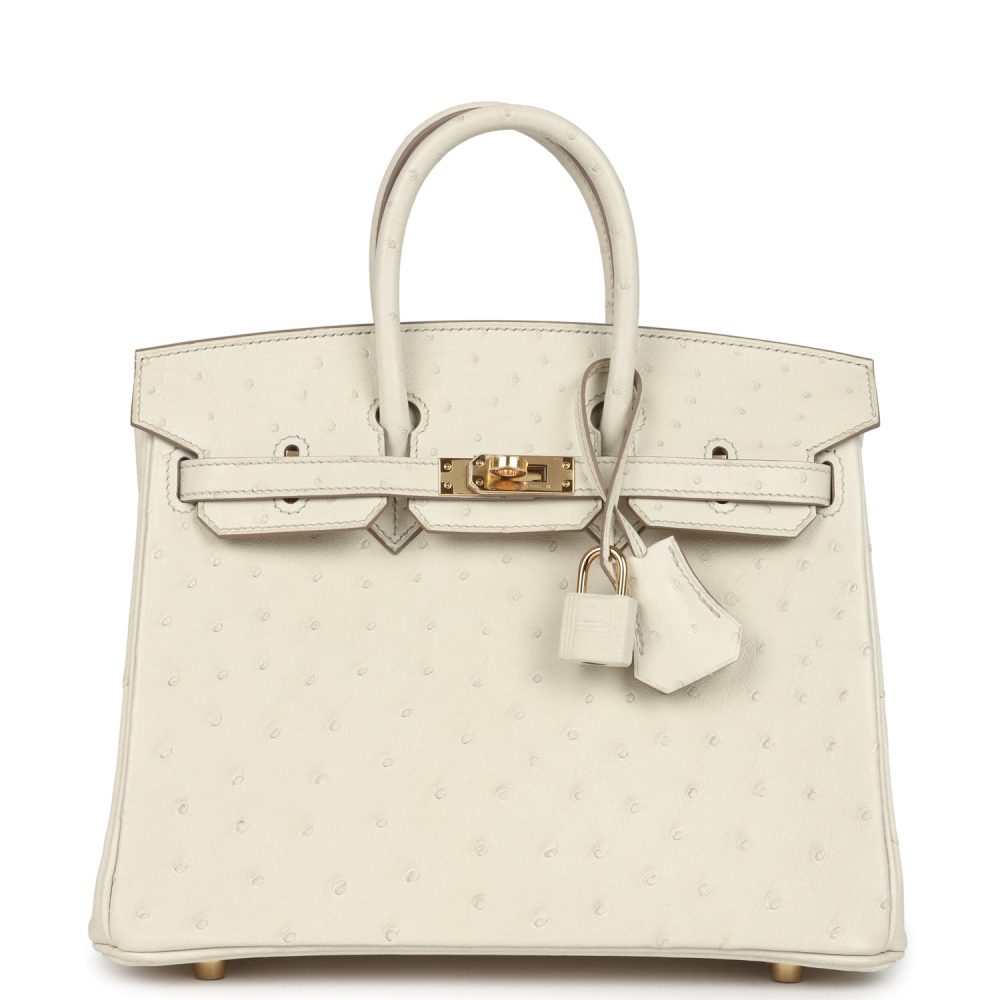 Hermes Birkin 25 Beton Ostrich Gold Hardware