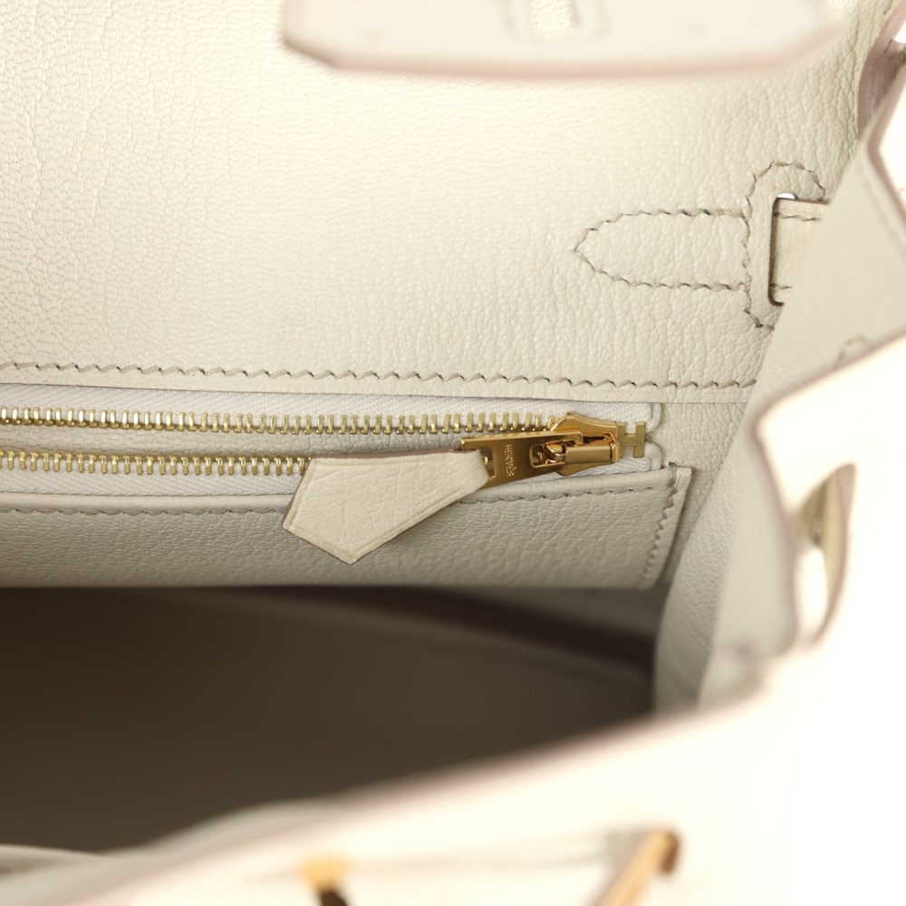 Hermes Birkin 25 Beton Ostrich Gold Hardware - Image 9