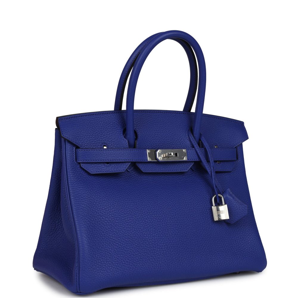 Hermes Birkin 30 Bleu Electric Clemence Palladium Hardware - Image 2