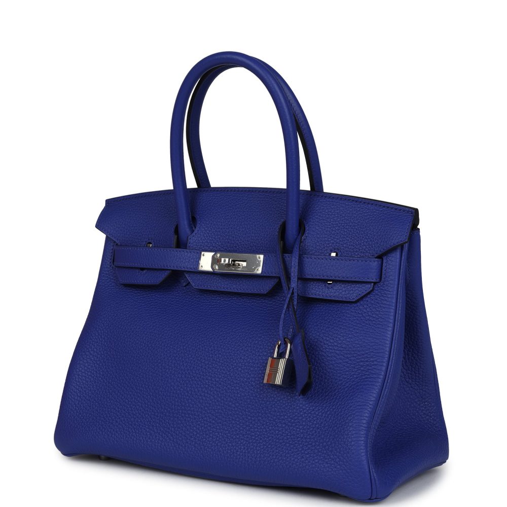 Hermes Birkin 30 Bleu Electric Clemence Palladium Hardware - Image 5