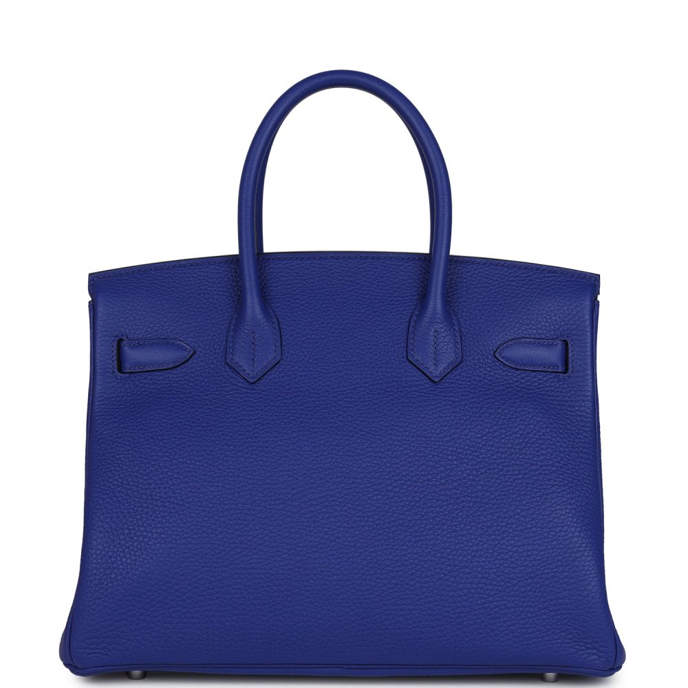 Hermes Birkin 30 Bleu Electric Clemence Palladium Hardware - Image 4