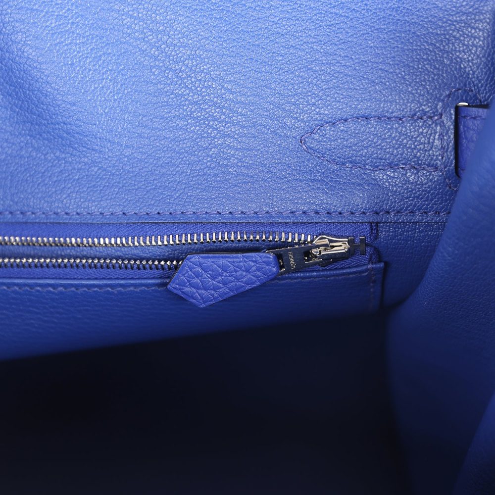 Hermes Birkin 30 Bleu Electric Clemence Palladium Hardware - Image 9