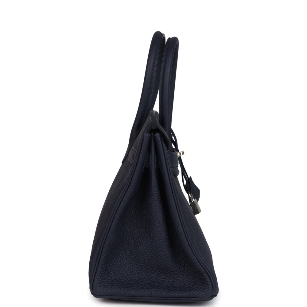 Hermes Birkin 30 Bleu Nuit Togo Palladium Hardware - Image 3