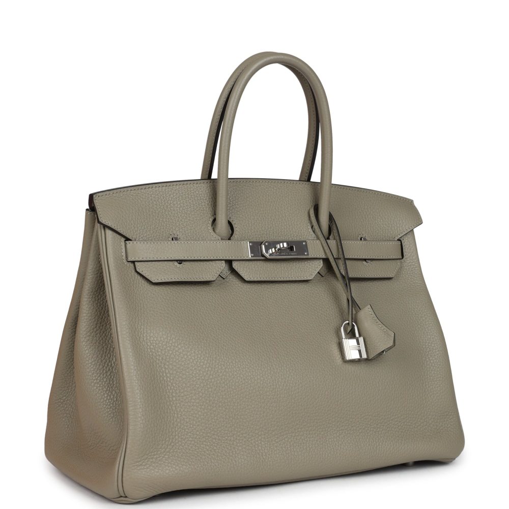 Pre-owned Hermes Birkin 35 Sauge Togo Palladium Hardware - Image 2
