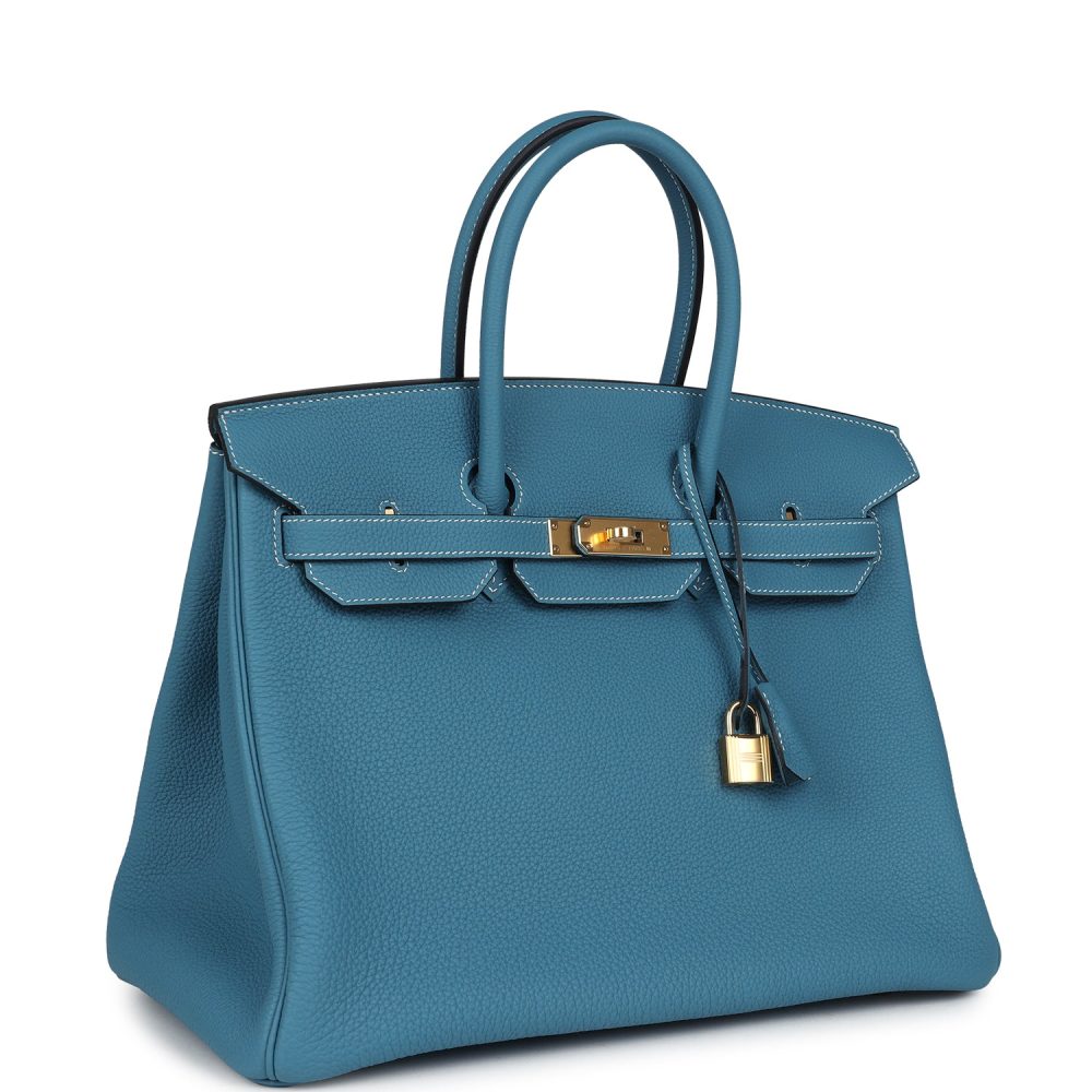 Hermes Birkin 35 Blue Jean Togo Gold Hardware - Image 2