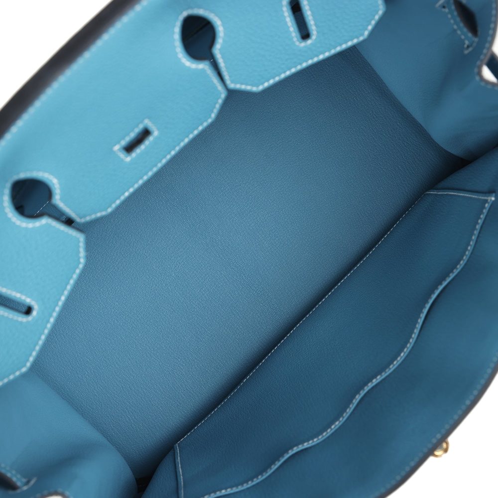 Hermes Birkin 35 Blue Jean Togo Gold Hardware - Image 8