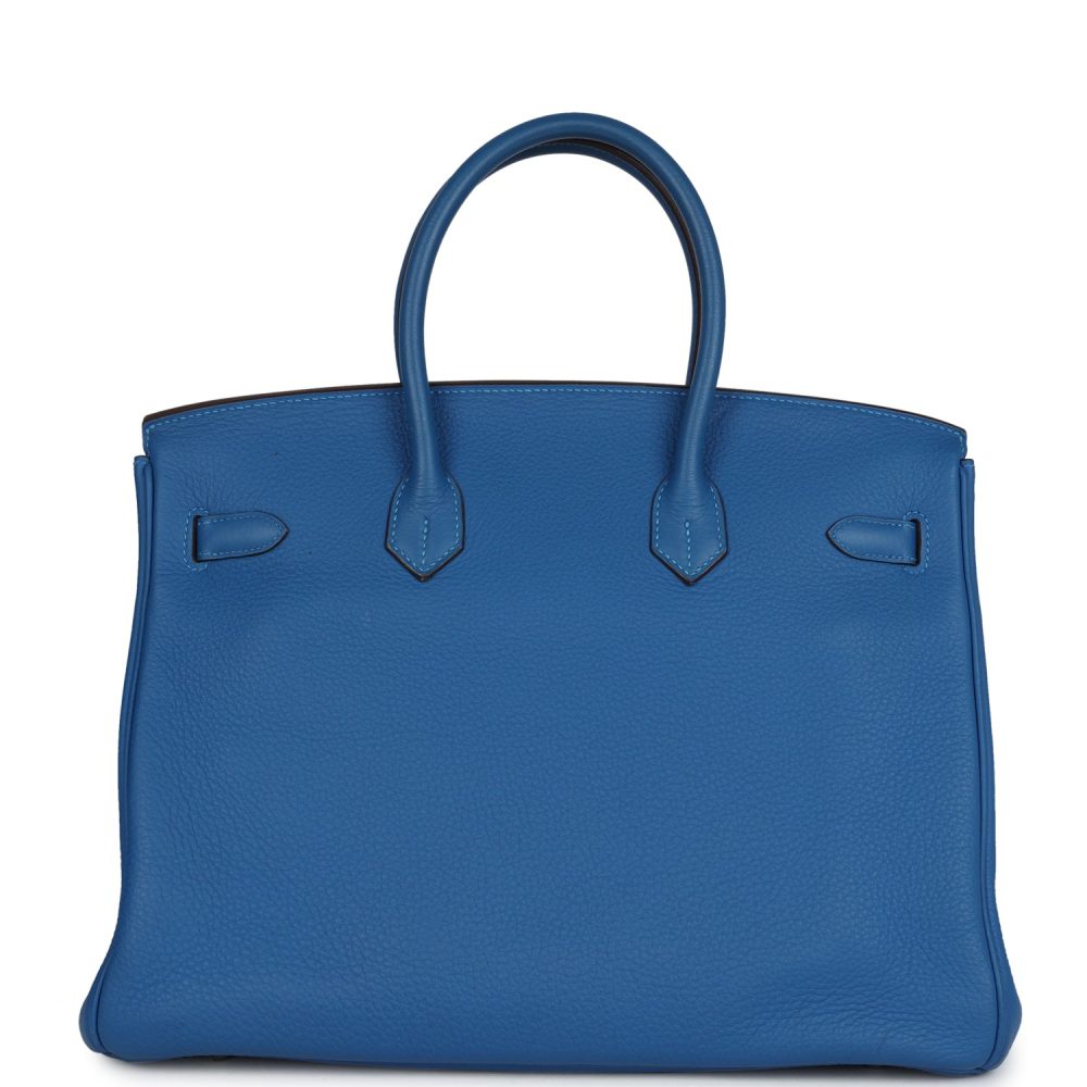Pre-owned Hermes Birkin 35 Mykonos Togo Palladium Hardware - Image 4