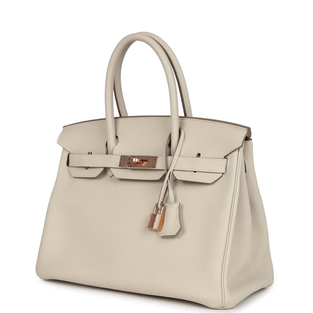 Pre-owned Hermes Birkin 30 Craie Togo Rose Gold Hardware - Image 5