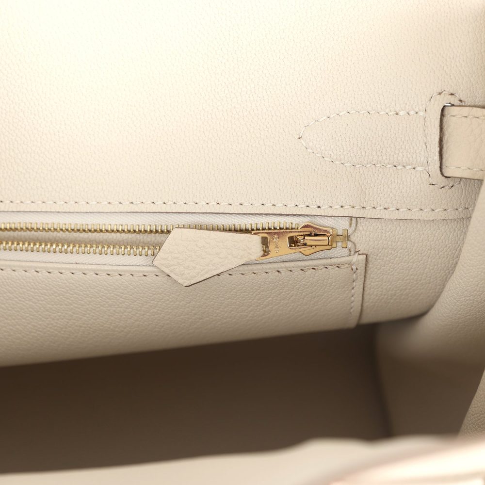 Pre-owned Hermes Birkin 30 Craie Togo Rose Gold Hardware - Image 9
