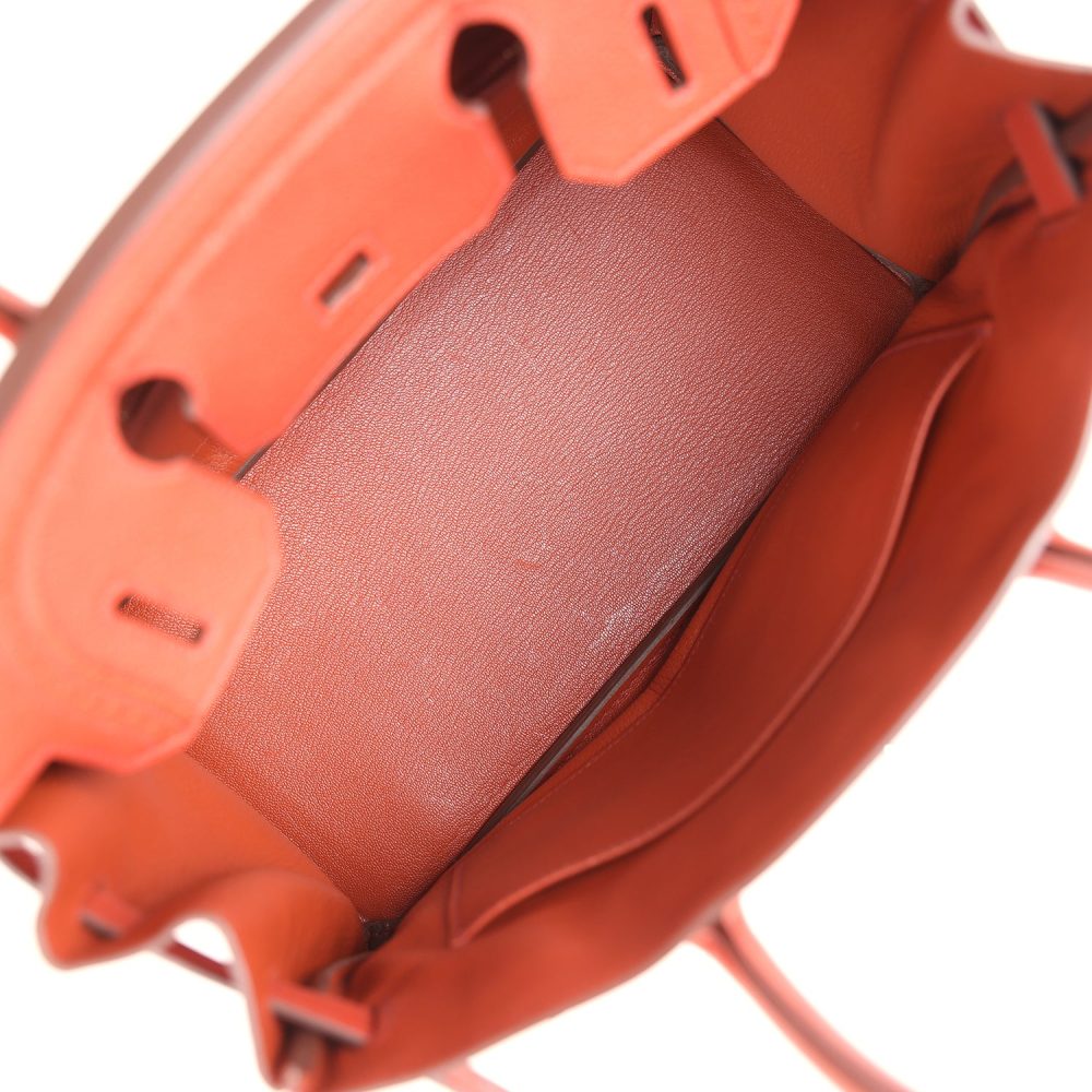 Pre-owned Hermes Birkin 30 Ghillies Brique Clemence and Evercolor Palladium Hardware - Image 9