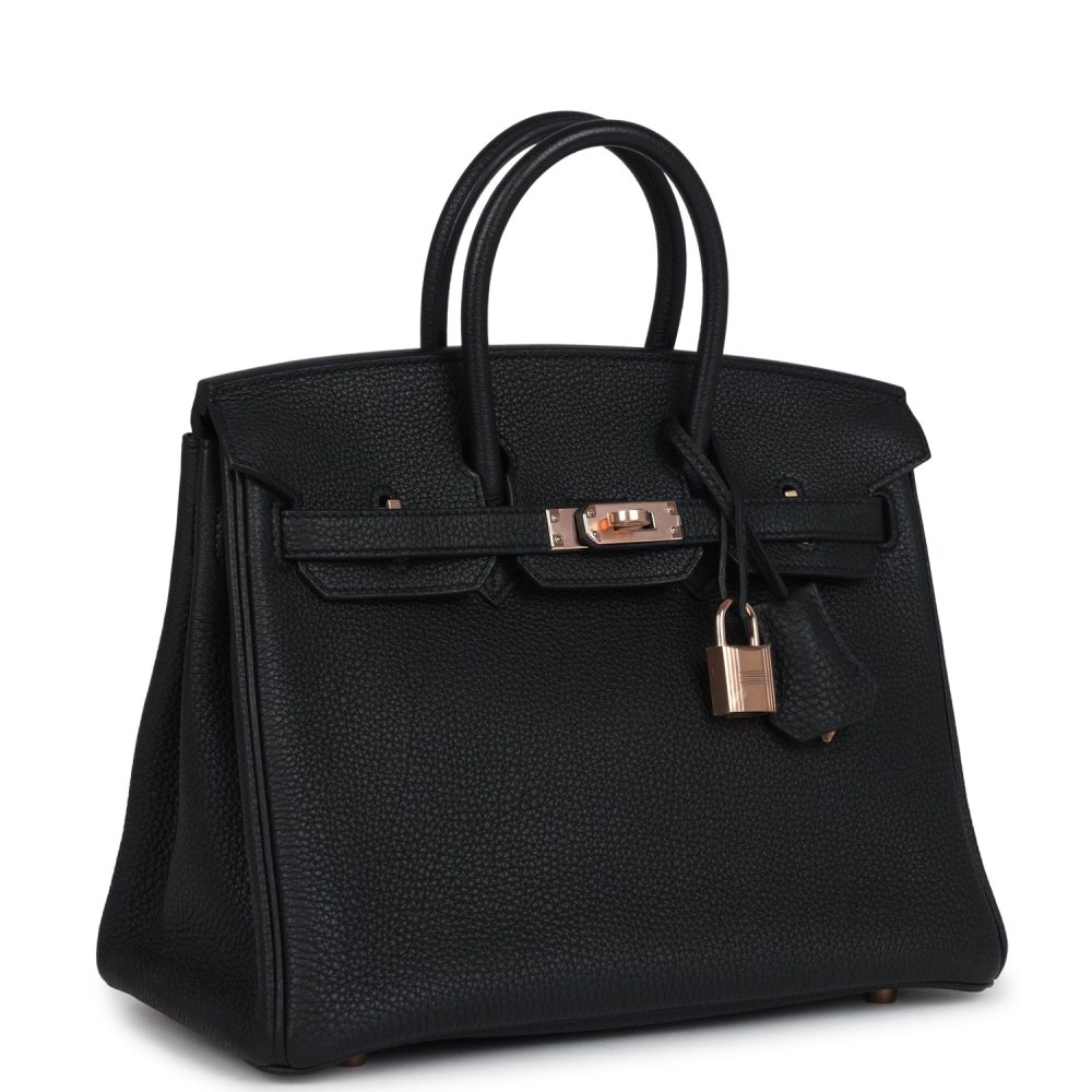 Hermes Birkin 25 Black Togo Rose Gold Hardware - Image 2