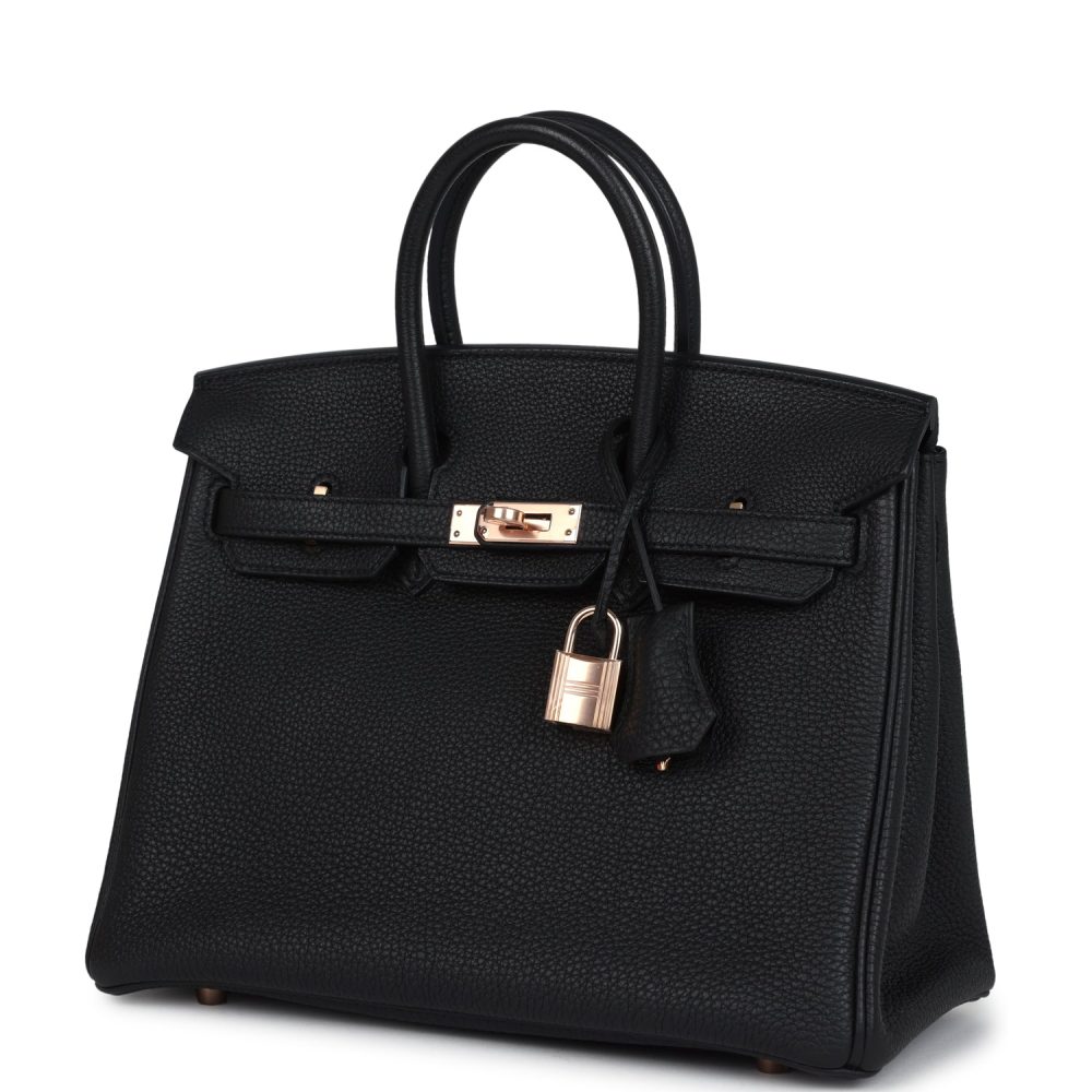 Hermes Birkin 25 Black Togo Rose Gold Hardware - Image 3