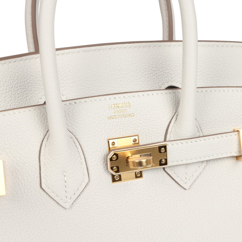 Hermes Birkin 25 Gris Pale Togo Gold Hardware - Image 7