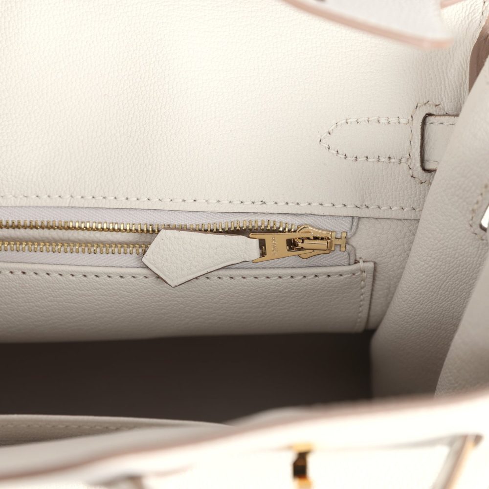 Hermes Birkin 25 Gris Pale Togo Gold Hardware - Image 9