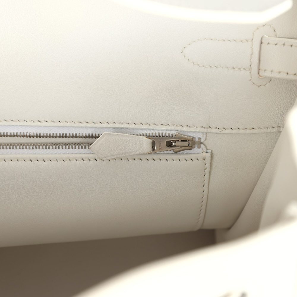 Pre-owned Hermes Birkin 35 White Swift Palladium Hardware - Image 9
