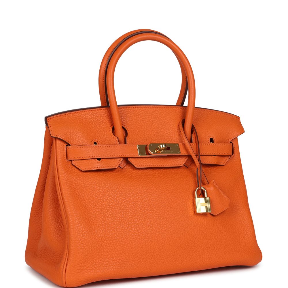 Pre-owned Hermes Birkin 30 Orange Togo Gold Hardware - Image 2