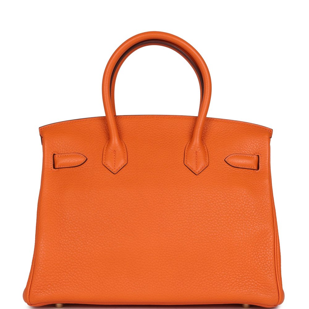 Pre-owned Hermes Birkin 30 Orange Togo Gold Hardware - Image 4