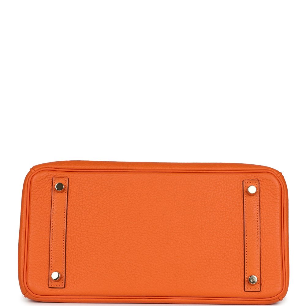 Pre-owned Hermes Birkin 30 Orange Togo Gold Hardware - Image 6