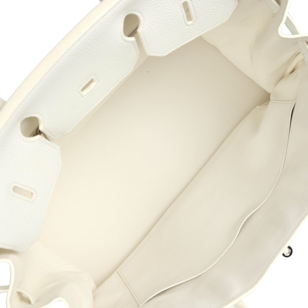 Pre-owned Hermes Birkin 40 White Clemence Palladium Hardware - Image 8