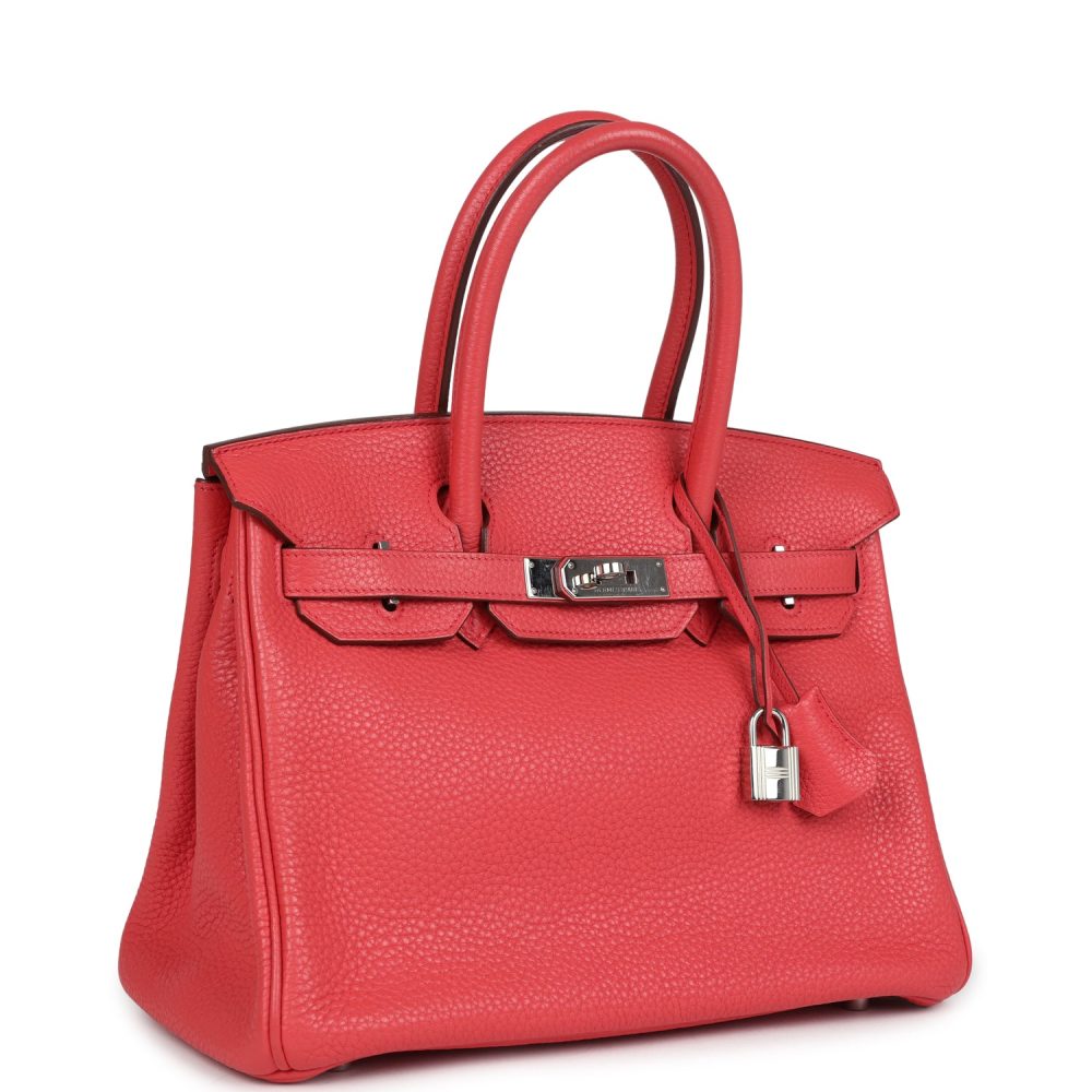 Pre-owned Hermes Birkin 30 Bougainvillea Clemence Palladium Hardware - Image 2