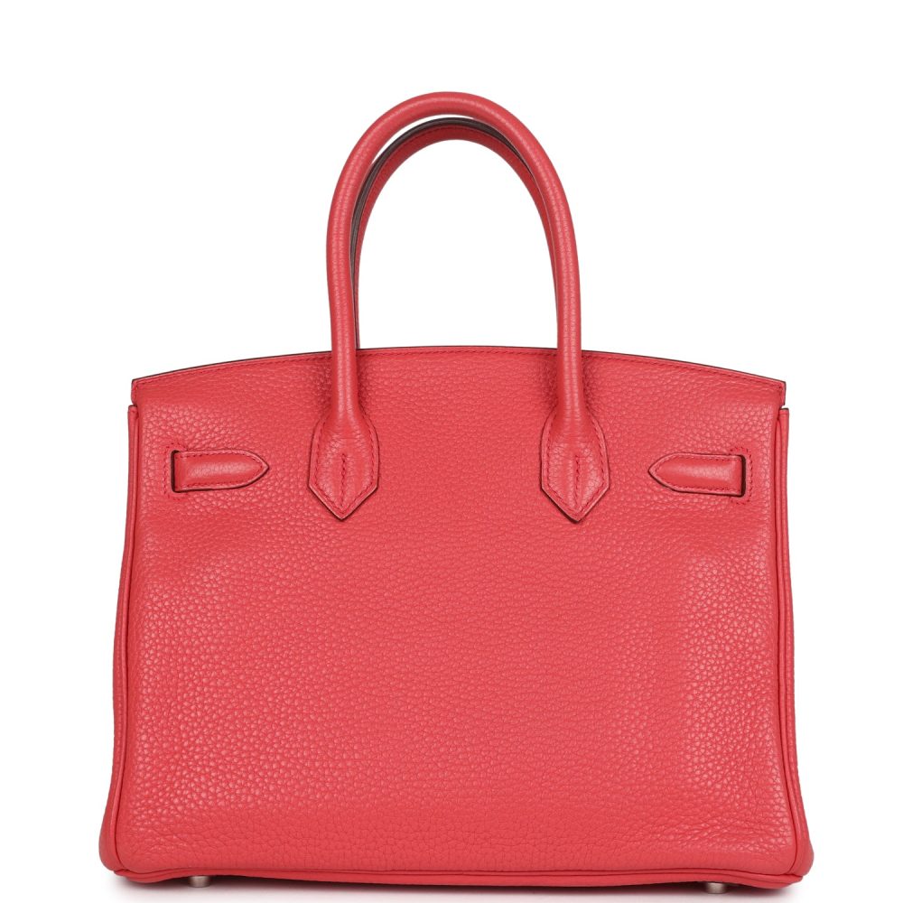 Pre-owned Hermes Birkin 30 Bougainvillea Clemence Palladium Hardware - Image 4