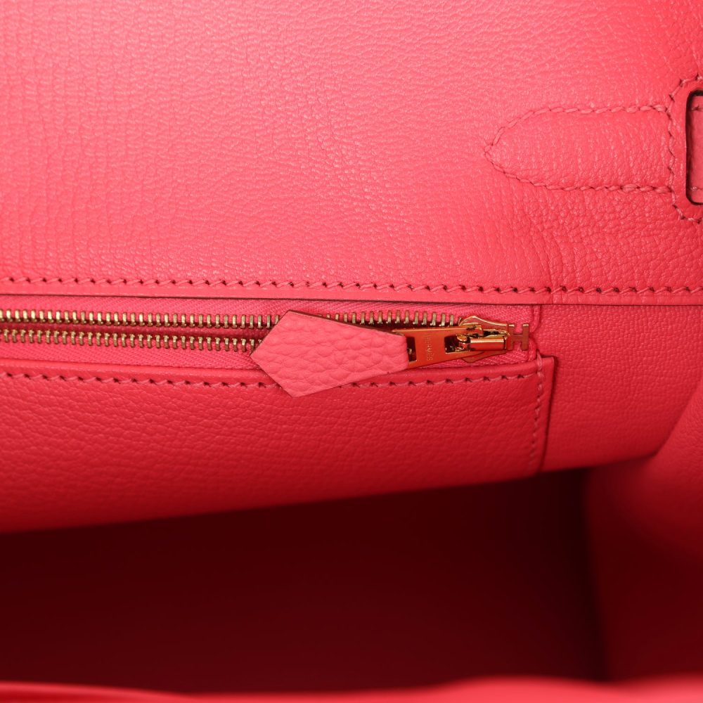 Hermes Birkin 35 Rose Lipstick Togo Gold Hardware - Image 9