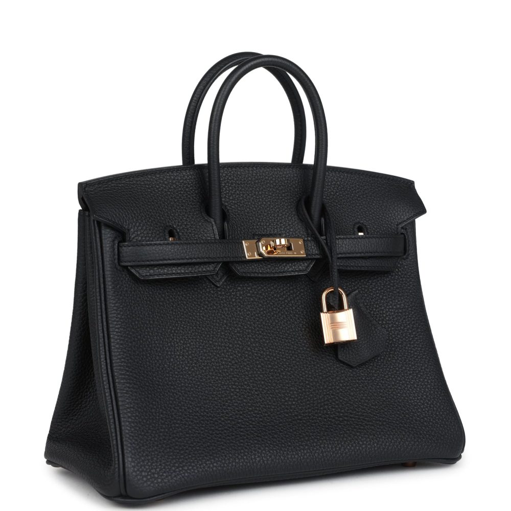 Pre-owned Hermes Birkin 25 Black Togo Rose Gold Hardware - Image 2