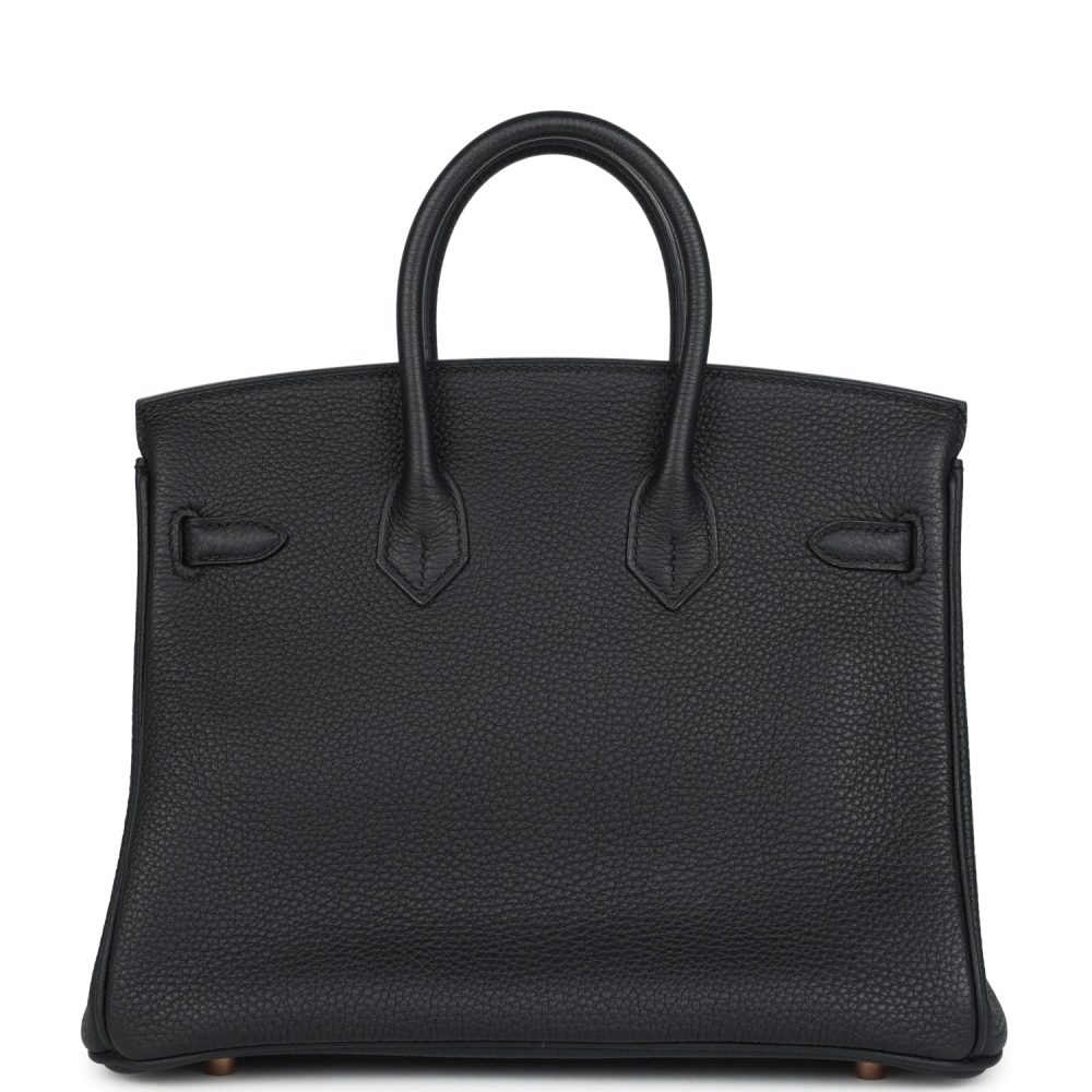 Pre-owned Hermes Birkin 25 Black Togo Rose Gold Hardware - Image 4