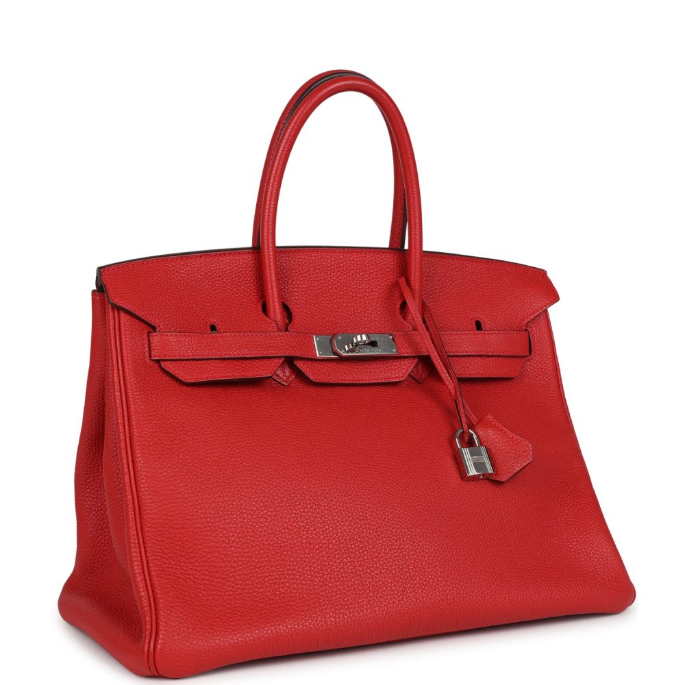 Pre-owned Hermes Birkin 35 Geranium Togo Palladium Hardware - Image 2
