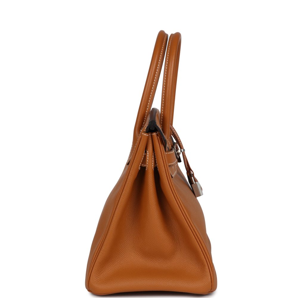 Preowned Hermes Birkin 30 Toffee Epsom Palladium Hardware - Image 3