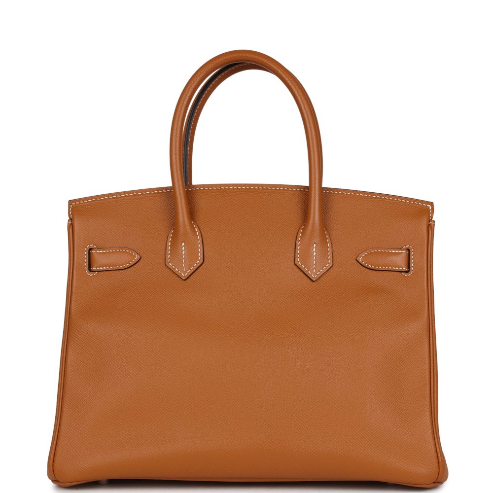 Preowned Hermes Birkin 30 Toffee Epsom Palladium Hardware - Image 4