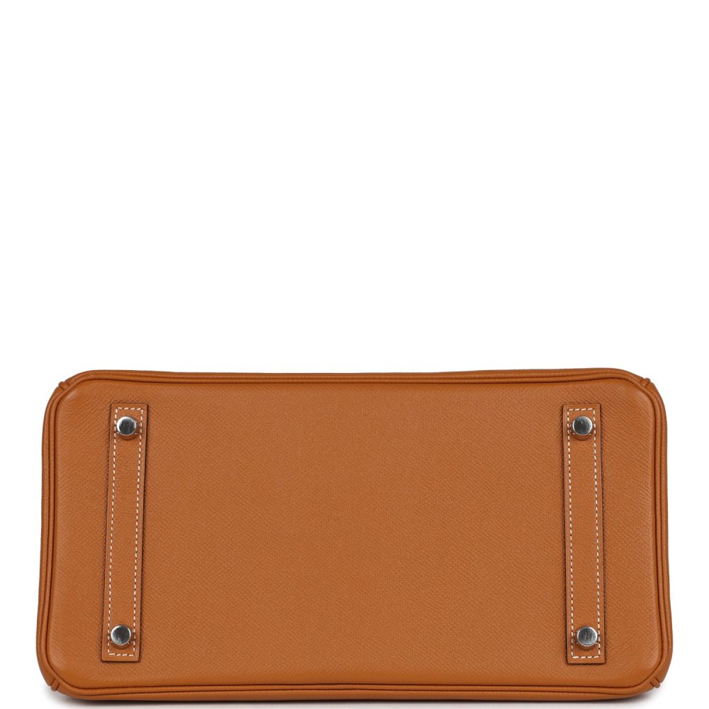 Preowned Hermes Birkin 30 Toffee Epsom Palladium Hardware - Image 6