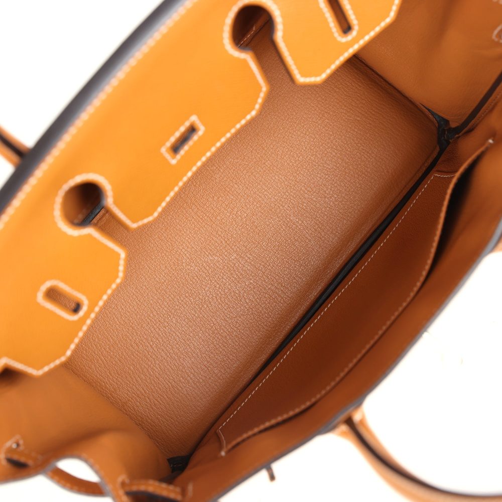Preowned Hermes Birkin 30 Toffee Epsom Palladium Hardware - Image 8