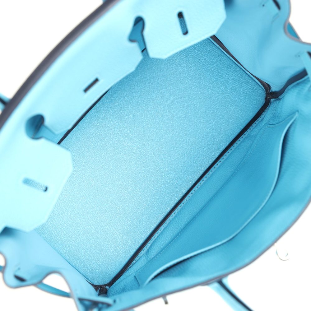 Pre-owned Hermes Birkin 30 Bleu du Nord Togo Palladium Hardware - Image 8