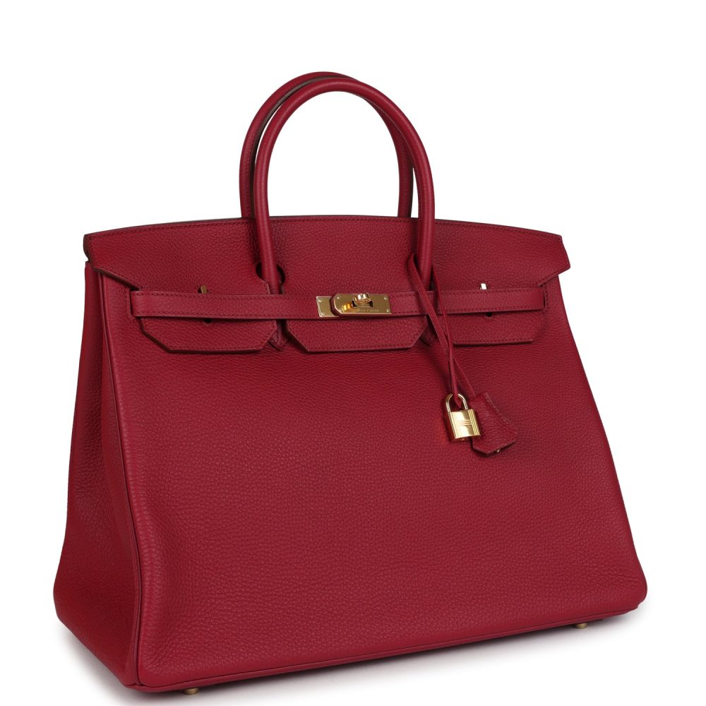 Pre-owned Hermes Birkin 40 Rubis Togo Gold Hardware - Image 2