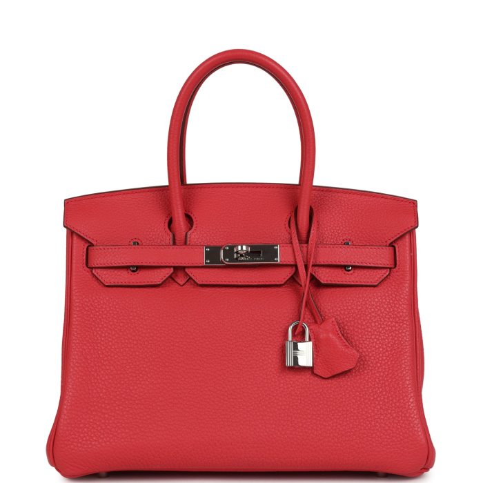 Pre-owned Hermes Birkin 30 Bougainvillea Clemence Palladium Hardware