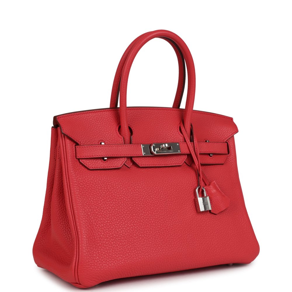 Pre-owned Hermes Birkin 30 Bougainvillea Clemence Palladium Hardware - Image 2