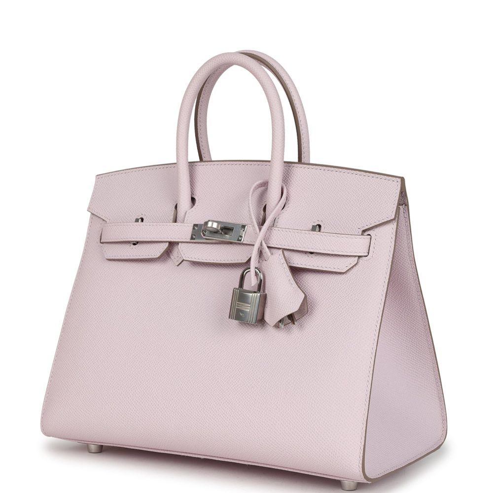 Hermes Birkin Sellier 25 Mauve Pale Epsom Palladium Hardware - Image 3