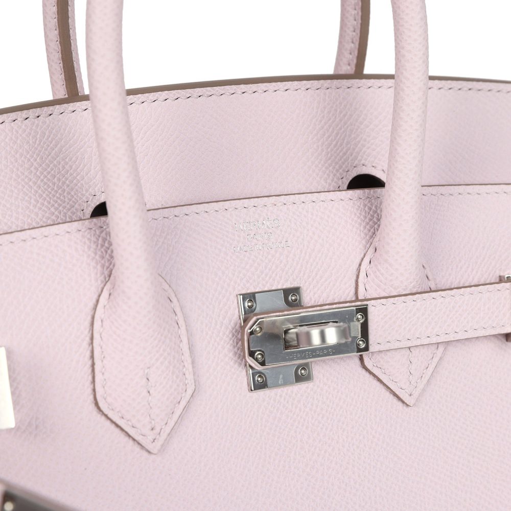 Hermes Birkin Sellier 25 Mauve Pale Epsom Palladium Hardware - Image 7