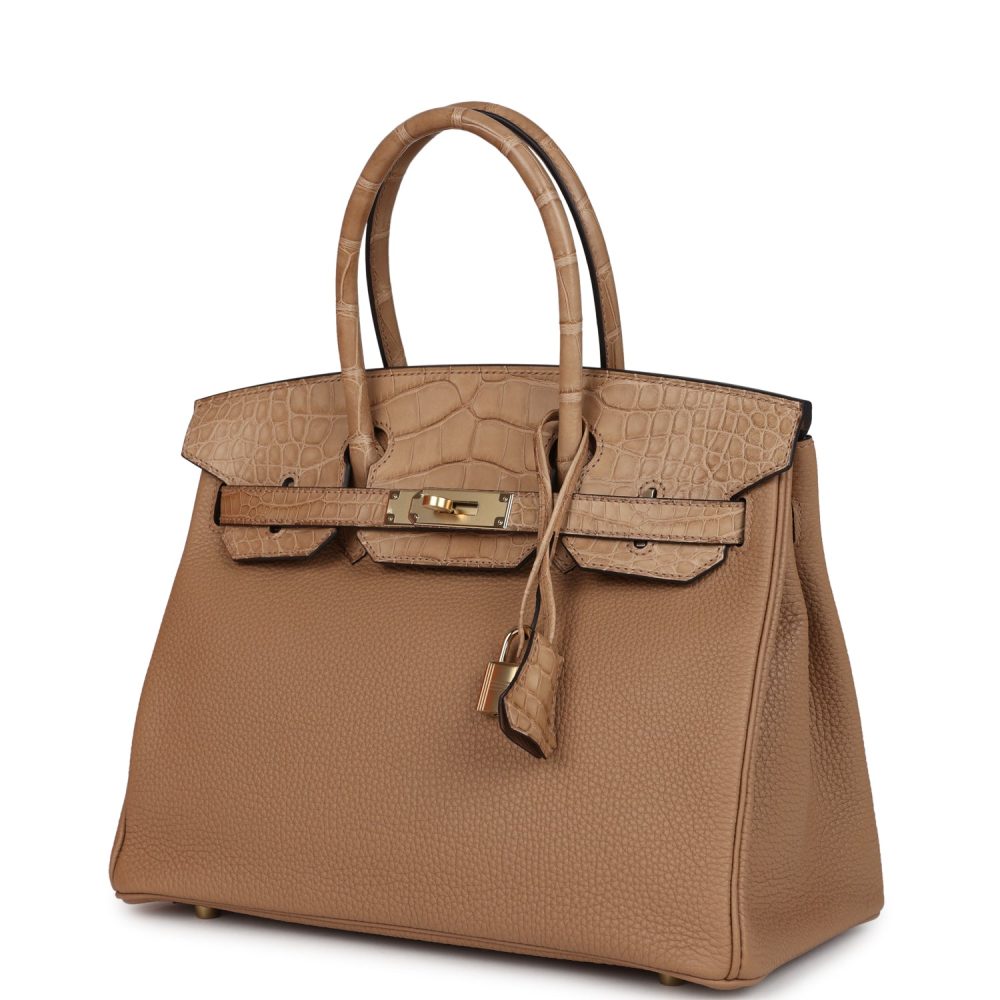Hermes Birkin 30 Chai Matte Alligator and Togo Touch Permabrass Hardware - Image 5