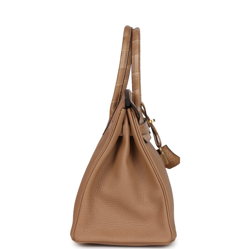Hermes Birkin 30 Chai Matte Alligator and Togo Touch Permabrass Hardware - Image 3