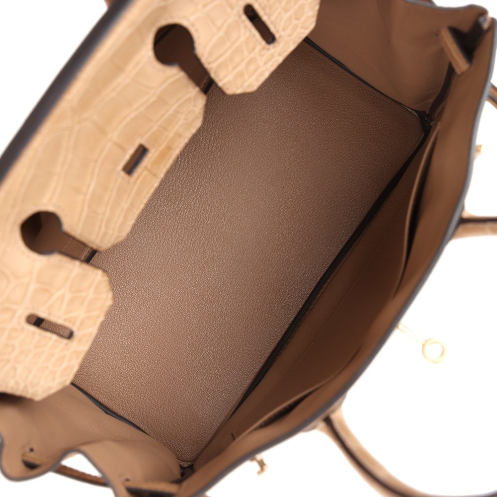 Hermes Birkin 30 Chai Matte Alligator and Togo Touch Permabrass Hardware - Image 8