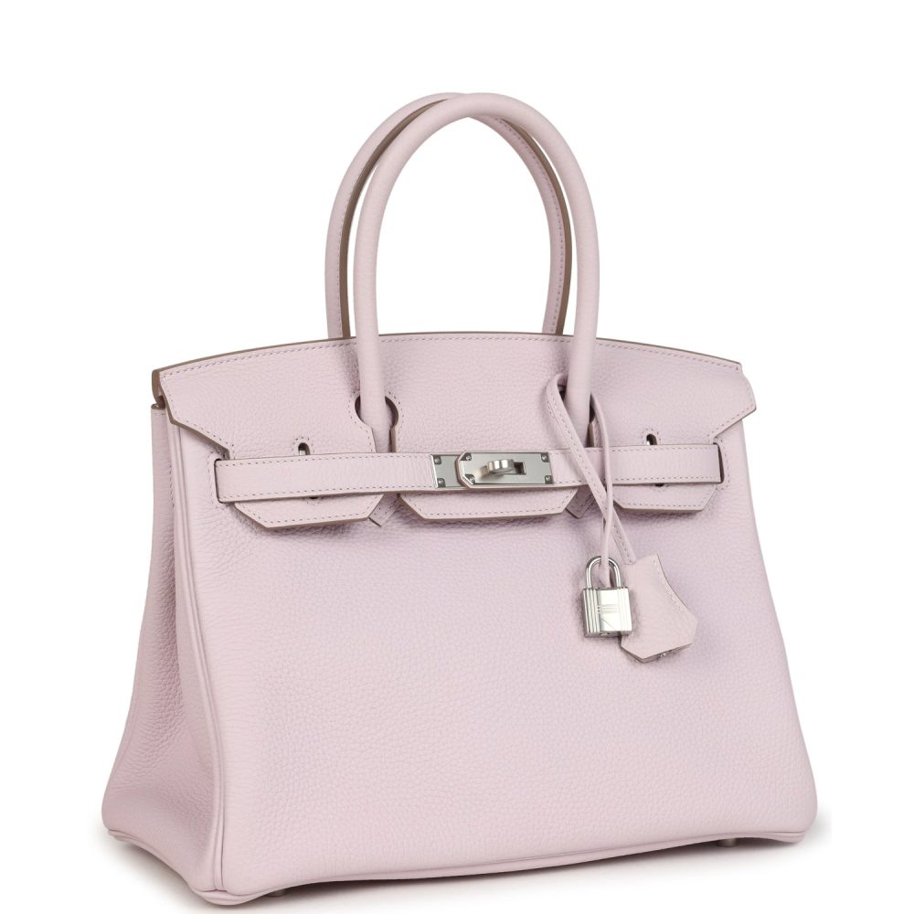Hermes Birkin 30 Mauve Pale Clemence Palladium Hardware - Image 2