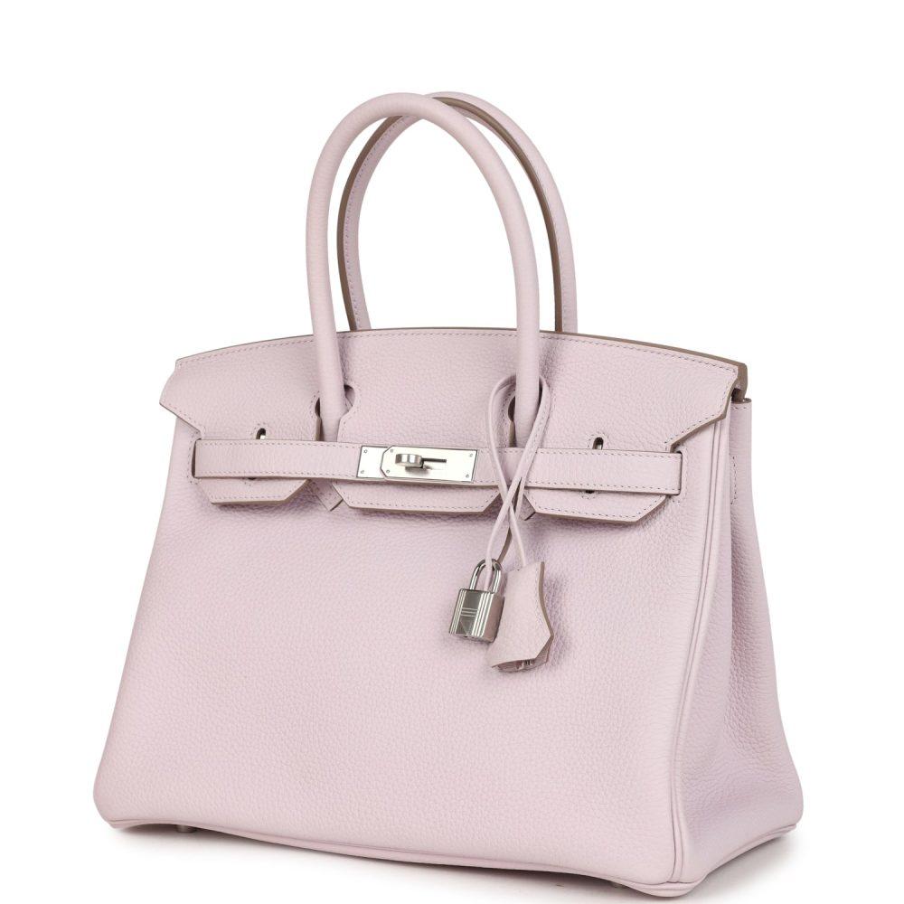Hermes Birkin 30 Mauve Pale Clemence Palladium Hardware - Image 5