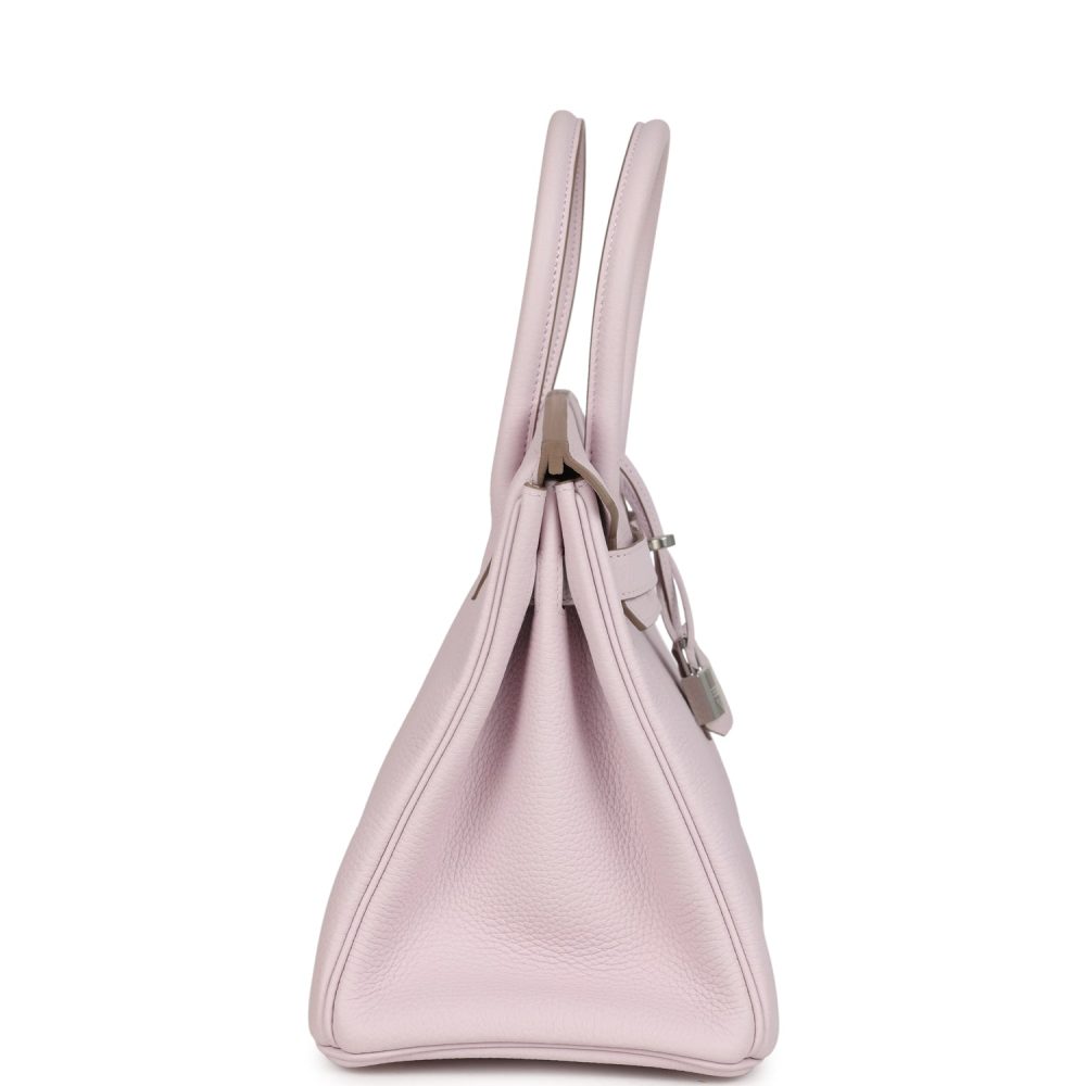 Hermes Birkin 30 Mauve Pale Clemence Palladium Hardware - Image 3