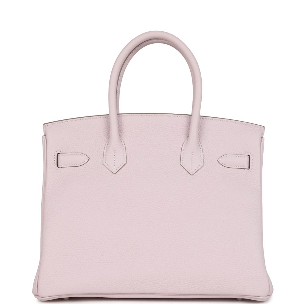 Hermes Birkin 30 Mauve Pale Clemence Palladium Hardware - Image 4
