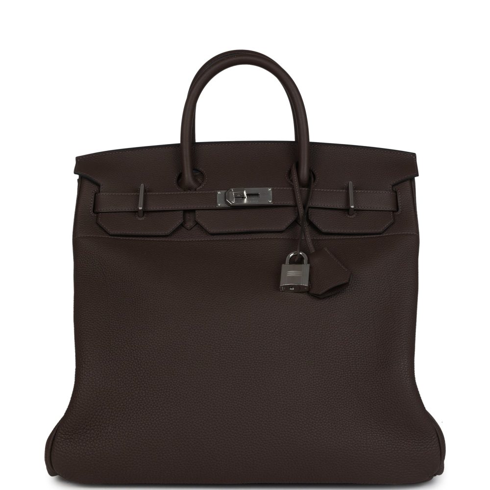 Pre-owned Hermes HAC Birkin 40 Ecorce Togo Palladium Hardware