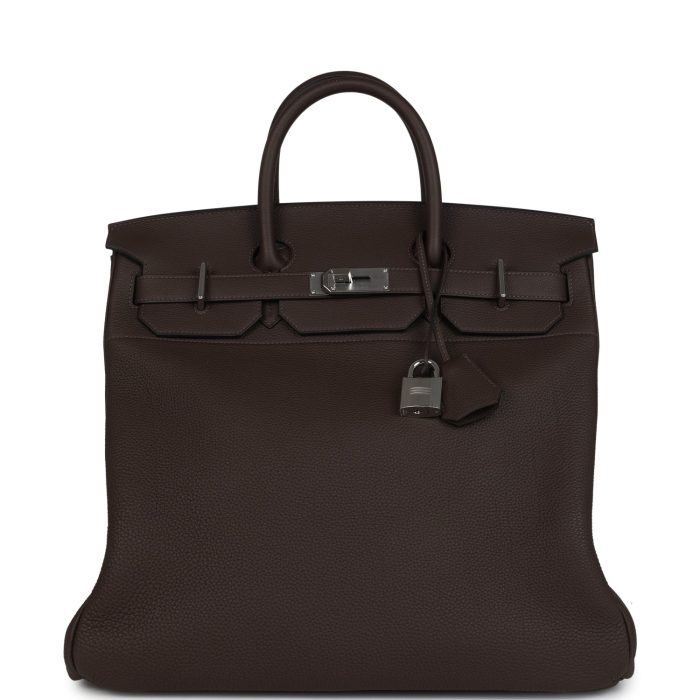 Pre-owned Hermes HAC Birkin 40 Ecorce Togo Palladium Hardware